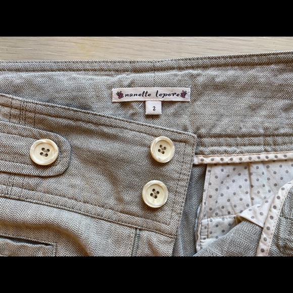 Nanette Lepore pants 2 Cream/beige Metallic gold - Picture 5 of 8